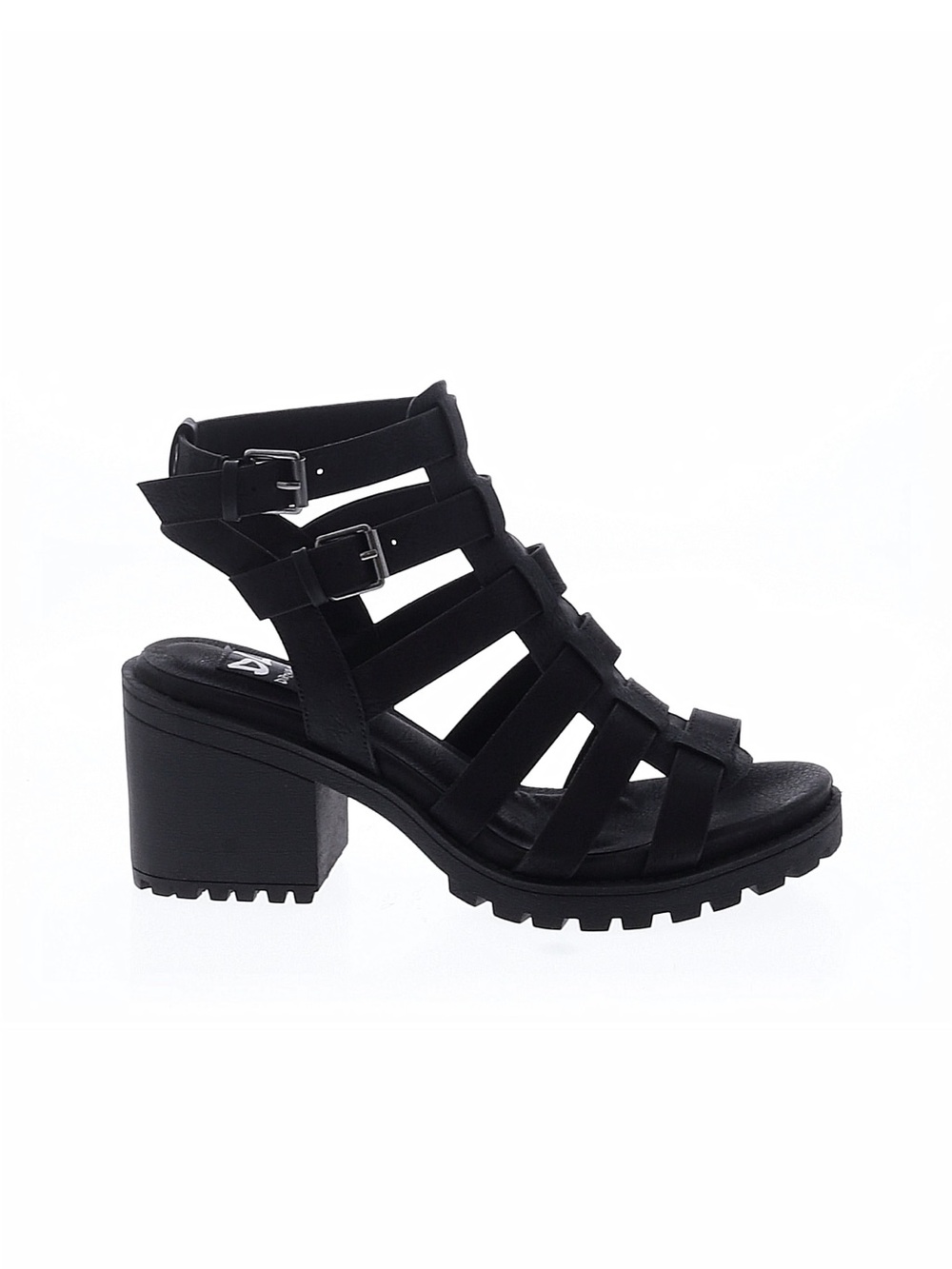 Dirty Laundry Black Strappy Block Heel Sandal with Buckles 🥀🖤